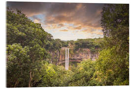 Acrylic print Chamarel waterfall at sunset, Mauritius, Africa - Jan Wehnert