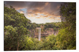 Alubild Chamarel-Wasserfall im Sonnenuntergang, Mauritius, Afrika