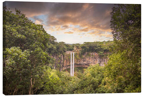 Canvastavla Chamarel waterfall at sunset, Mauritius, Africa