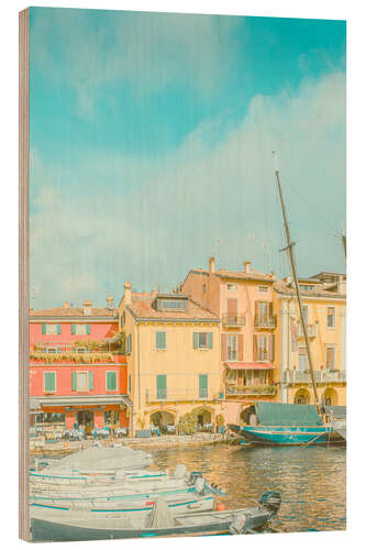 Holzbild Porto di Malcesine, Gardasee