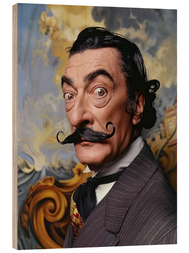 Wood print Portrait of Salvador Dalí