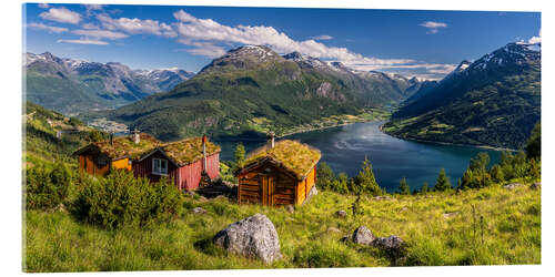 Acrylglasbild Nordfjord Panorama mit Gletscherblick, Norwegen