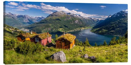 Obraz na płótnie Nordfjord Panorama with Glacier View, Norway