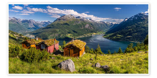 Plakat Nordfjord Panorama with Glacier View, Norway