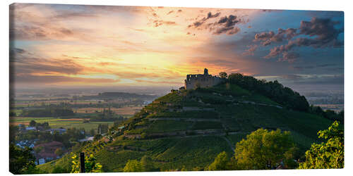 Canvas print Staufen castle ruins at sunset