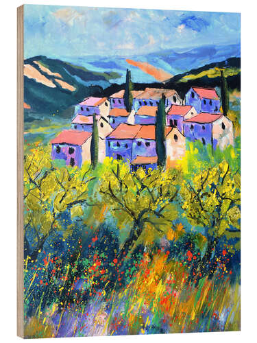 Hout print Houses in Provence