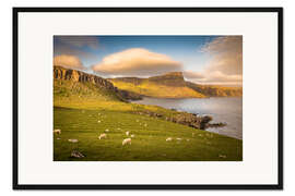 Gerahmter Kunstdruck Abend am Neist Cliff, Isle of Skye, Schottland
