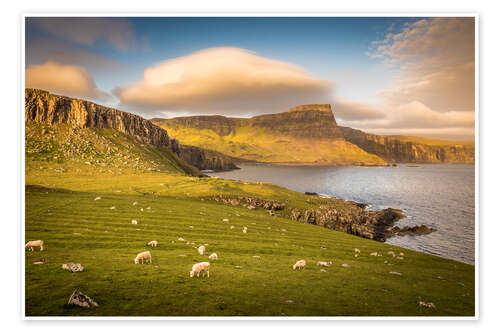 Póster Evening at Neist Cliff, Isle of Skye, Scotland