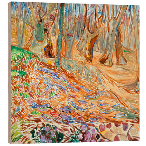 Tableau en bois Elm forest in spring, 1923