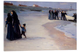 Acrylic print A white boat on the beach, 1895 - Peder Severin Krøyer