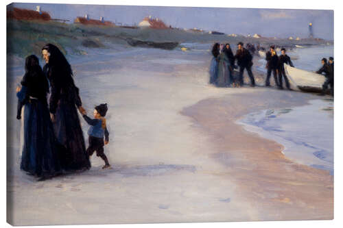Leinwandbild Ein weißes Boot am Strand, 1895