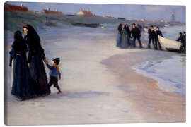 Leinwandbild Ein weißes Boot am Strand, 1895 - Peder Severin Krøyer
