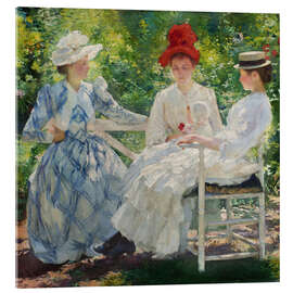 Cuadro de metacrilato Three Sisters, A Study in June Sunlight, 1890 - Edmund Charles Tarbell