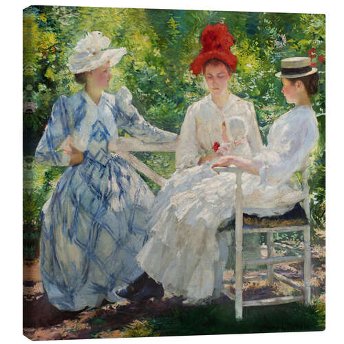 Stampa su tela Three Sisters, A Study in June Sunlight, 1890