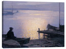Stampa su tela Along the Mystic River - Edward Henry Potthast