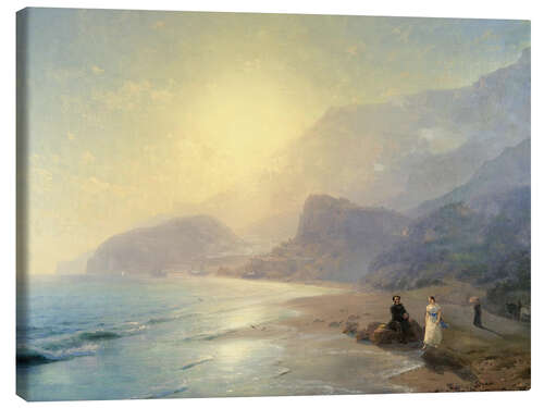 Lærredsbillede Alexander Pushkin und Princess Maria Raevskaya, 1886