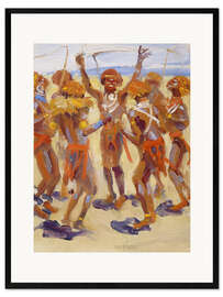Impression artistique encadrée Dancing Kikuyu Warriors, 1909
