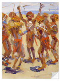 Wandsticker Tanzende Kikuyu-Krieger, 1909