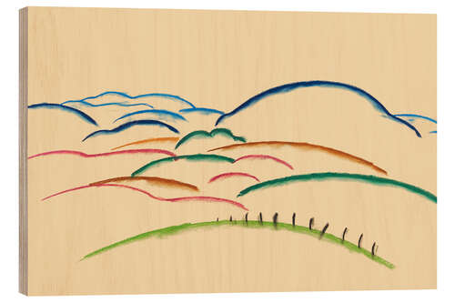 Quadro de madeira Mountain range in the Sauerland
