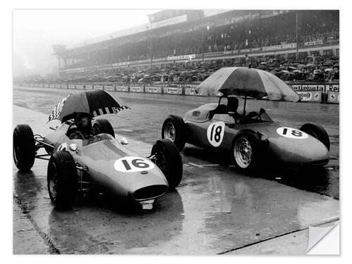 Muursticker Jack Brabham and Carel Graf de Beaufort, 1962