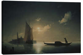 Canvas print A Gondolier in Venice at night, 1843 - Ivan Konstantinovich Aivazovsky