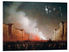 Cuadro de metacrilato Fireworks in Piazza Vittorio Veneto, Turin - Carlo Bossoli, 1853