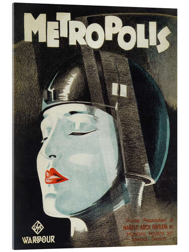 Stampa su vetro acrilico Metropolis, 1926, Head of Maria I