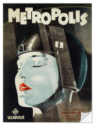 Wandsticker Metropolis, 1926, Kopf von Maria I