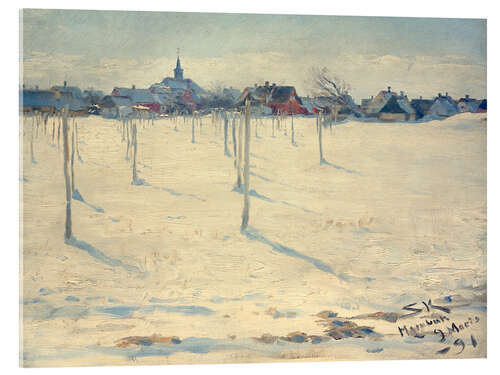 Stampa su vetro acrilico Hornbaek in winter, 1891