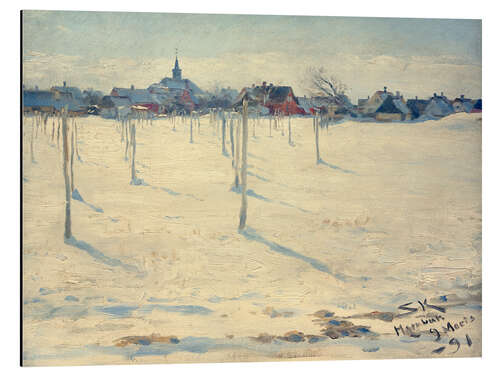 Aluminium print Hornbaek in winter, 1891