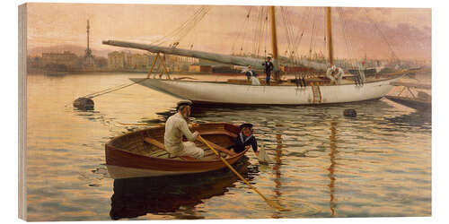 Cuadro de madera Marine, Port of Barcelona - Joan Llaverias, 1898