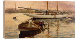 Cuadro de madera Marine, Port of Barcelona - Joan Llaverias, 1898