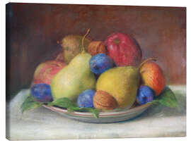 Lienzo Still life with pears, apples, plums and nuts