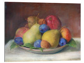 Gallery Print Stillleben mit Birnen, Äpfeln, Pflaumen und Nüssen