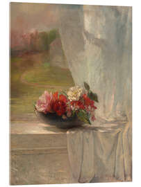 Acrylglasbild Blumen auf einer Fensterbank, 1861 - John La Farge