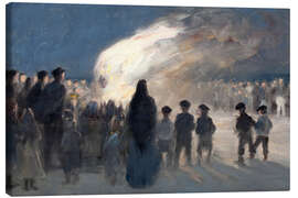 Canvas print Midsummer bonfire on the beach in Skagen