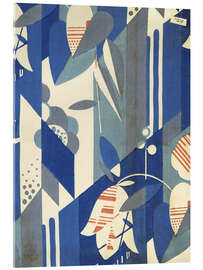 Acrylglasbild Stilisierte Blumen auf geometrischem Hintergrund, 1929