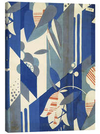 Leinwandbild Stilisierte Blumen auf geometrischem Hintergrund, 1929