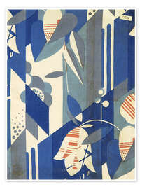 Wall print Stylized flowers on a geometric background, 1929