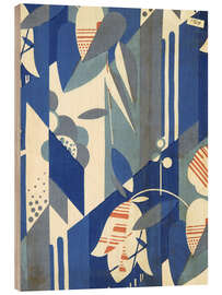 Quadro de madeira Stylized flowers on a geometric background, 1929