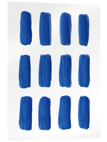 Tableau en verre acrylique Blue Abstract Strokes
