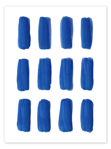 Poster Blue Abstract Strokes