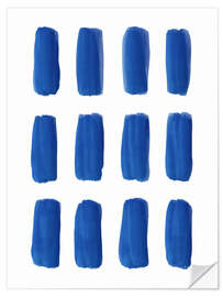 Vinilo para la pared Blue Abstract Strokes - Martina illustration