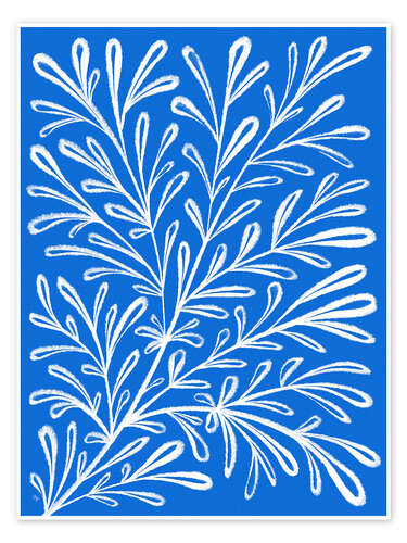 Póster Blue White Plant