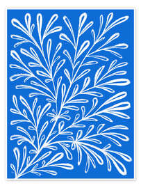 Obra artística Blue White Plant - Martina illustration