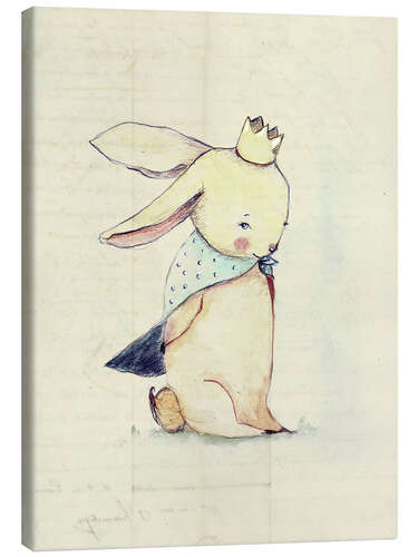 Stampa su tela Little Rabbit is a prince