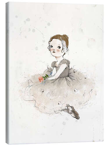 Stampa su tela Ballerina with rose