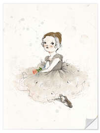 Wandsticker Ballerina mit Rose