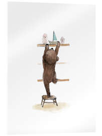 Tableau en verre acrylique Bear adventure, finding his boat - Paola Zakimi