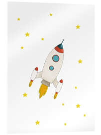 Akrylbilde Rocket flying to the space - Paola Zakimi